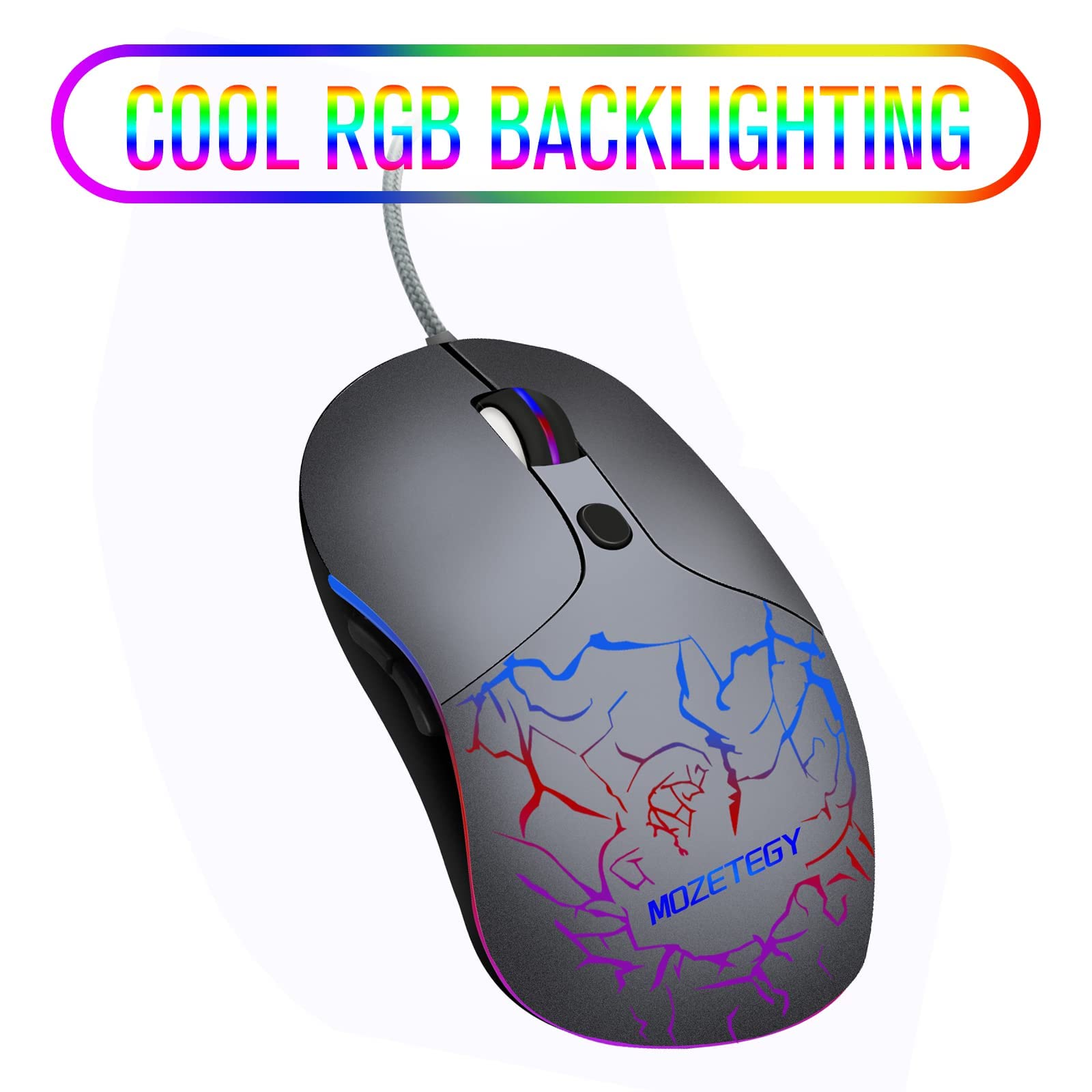 エルゴノミック 3D ライティング RGB ゲーミングマウス Amazon | MOZETEGY RGB ゲーミングマウス 有線 エルゴノミック