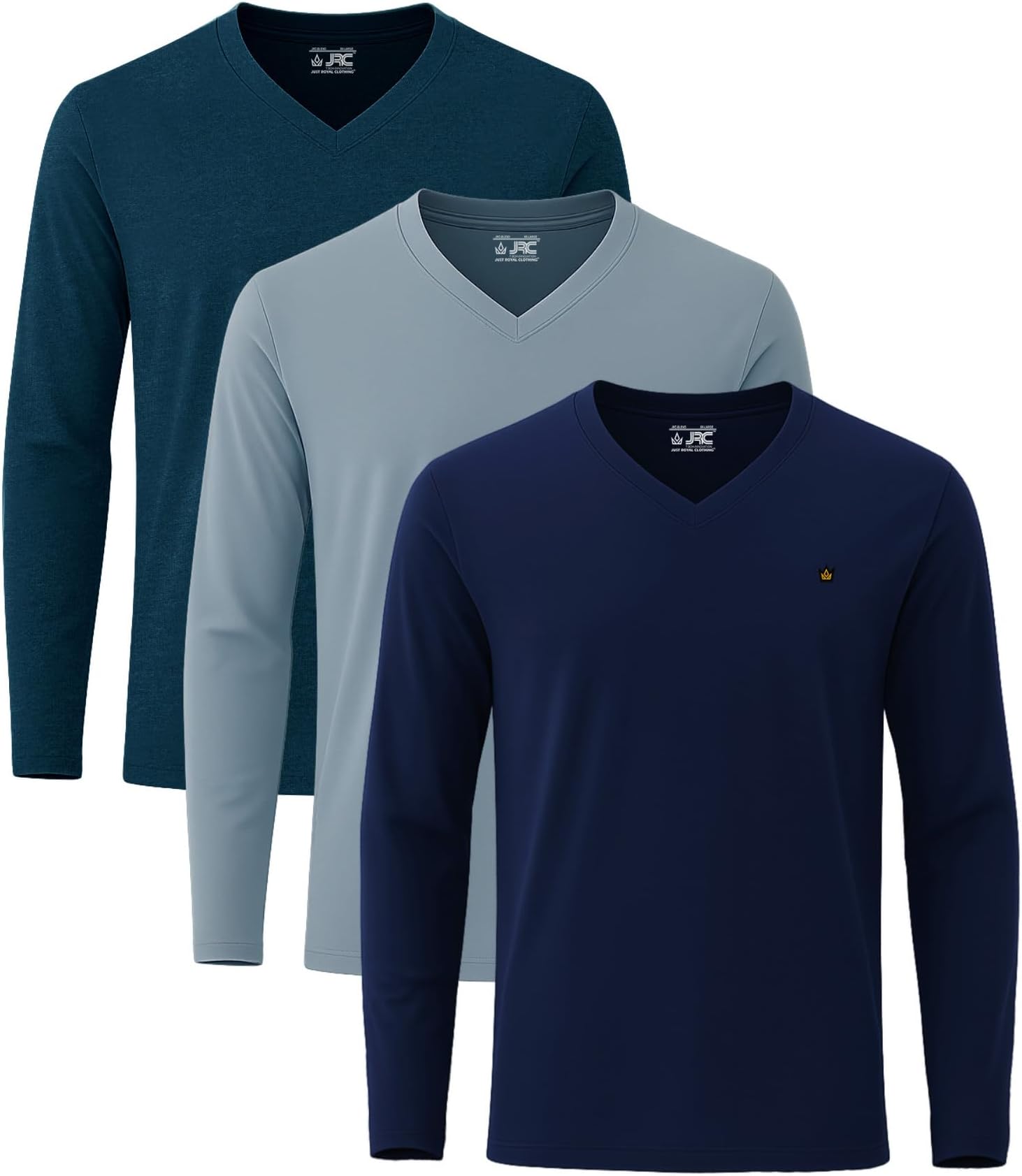 3, 4 Pack Mens Short/Long Sleeve V-Neck T-Shirts, Comfortable Vee Neck Tops for Gym, Running, Workout & Casual Outings