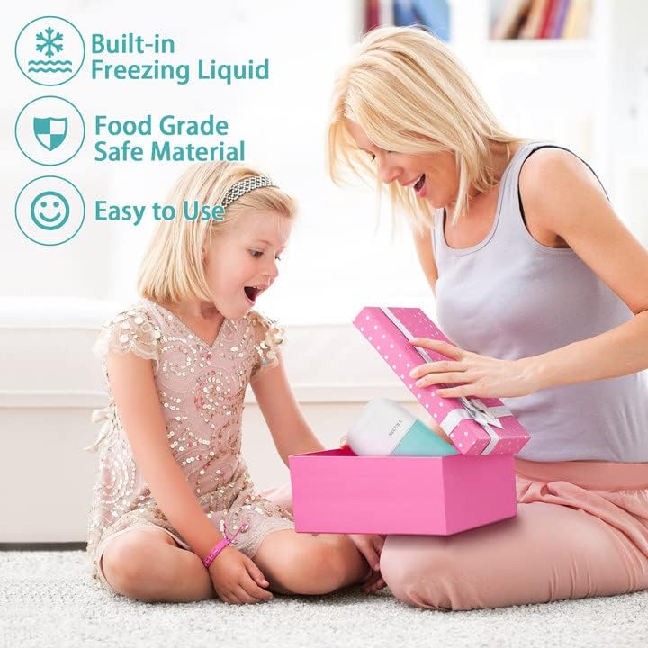 Secura Mini Ice Cream Maker for Gelato, Sorbet, Frozen Yogurt, 0.4QT Automatic Electronic Gelato Maker with Mixing Spoon & Recipe Book, Quick Homemade & Great Gift,Aqua