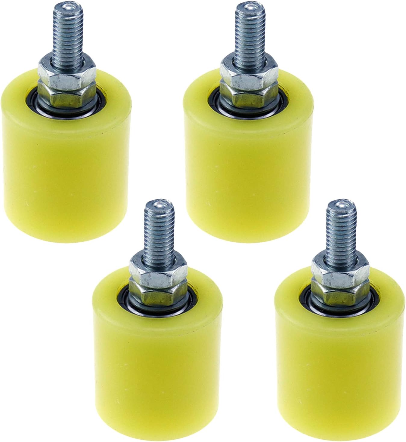 Coshar Slide Gate Guide Roller 1.6" Sliding Rolling Gates Guider Heavy Duty Gate Support Nylon Rollers Replacement Ball Bearing Side Roller Assembly - Pack of 4