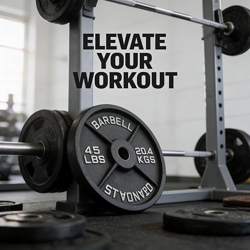 Miniatura 4 de 45LB Barbell Plate, Alloy Steel Cast Iron, 4 Design for Strength Training - High Strength, Long Lasting Durability, Ideal for Weightlifting and