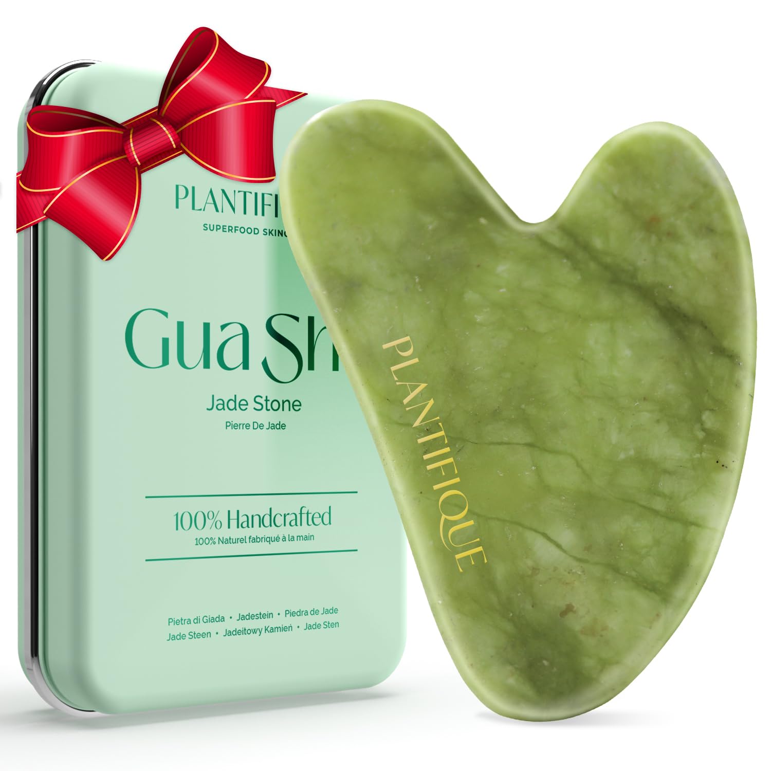 PLANTIFIQUE Gua Sha Facial Tools | Gifts | Massage Tool | Jawline Sculptor | Face Sculpting Tool for Your Skin Care Routine | Jade Guasha