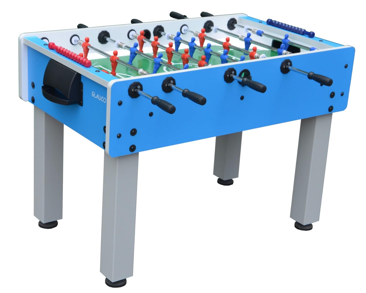 NG Biliardi Calcio Balilla GLAUCO - Professionale con Vetro Temperato - Scegli tra Aste Uscenti o Telescopiche