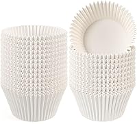 Vista 1 de Caperci - Moldes jumbo para cupcakes blancos, tazas de papel para magdalenas 300 unidades, sin olor, grado alimenticio, papel mejorado a prueba
