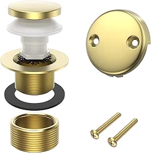 Amazon.com: Homeslea Brushed Gold Tub Drain, Brass Bathtub Drain Kit ...