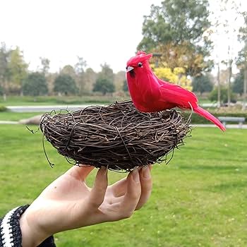 Nid D'oiseau En Rotin Nid D'oiseau Simulé Fabriquer Des Nids De Pâques Maquette Ornement Décor Modèle D'oiseau Faux Oiseau Le Nid D'oiseau Oeufs