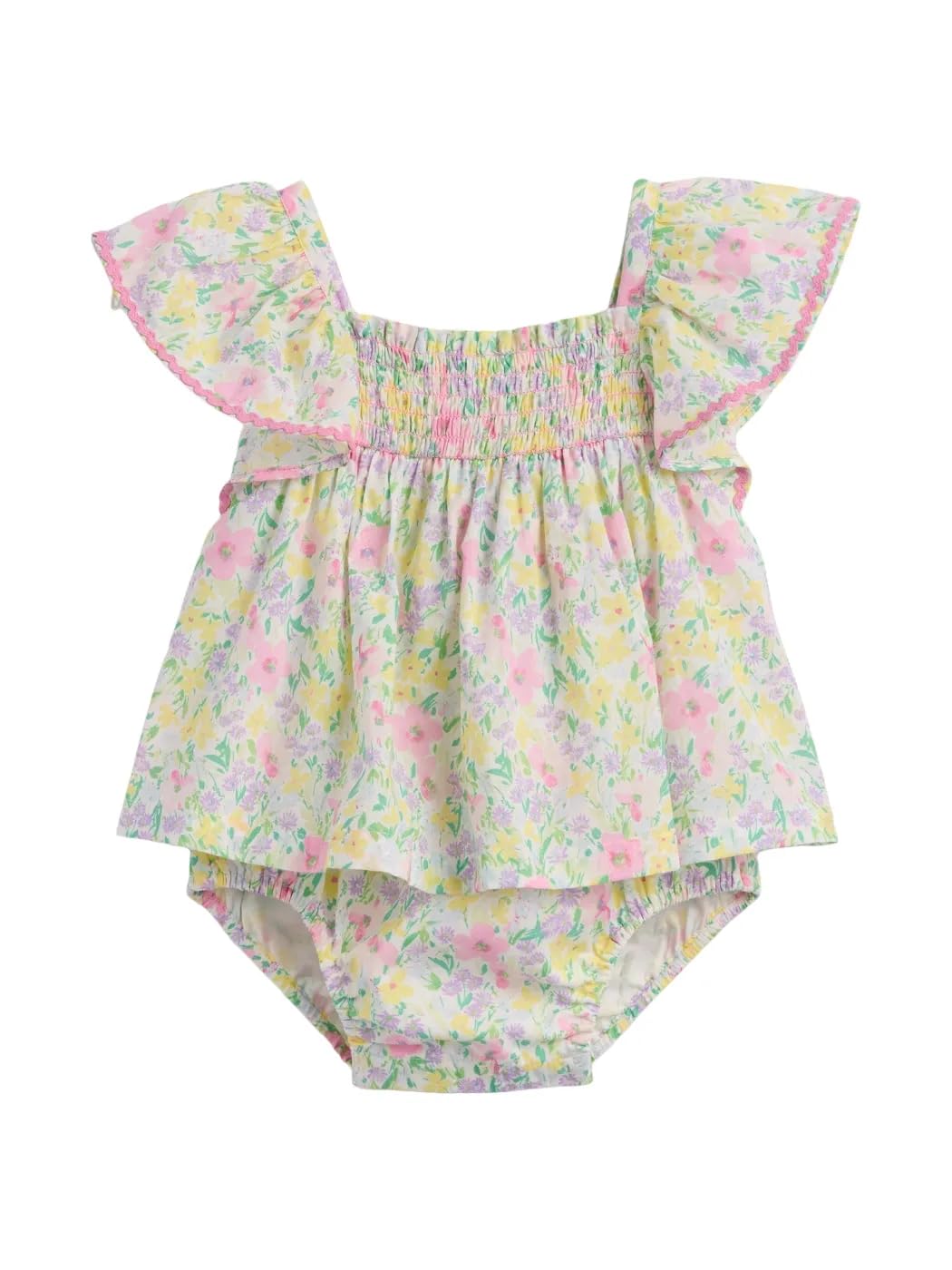 

                                                    GAP Baby Girls Flutter Sleeve Smocked Bodysuit Dre