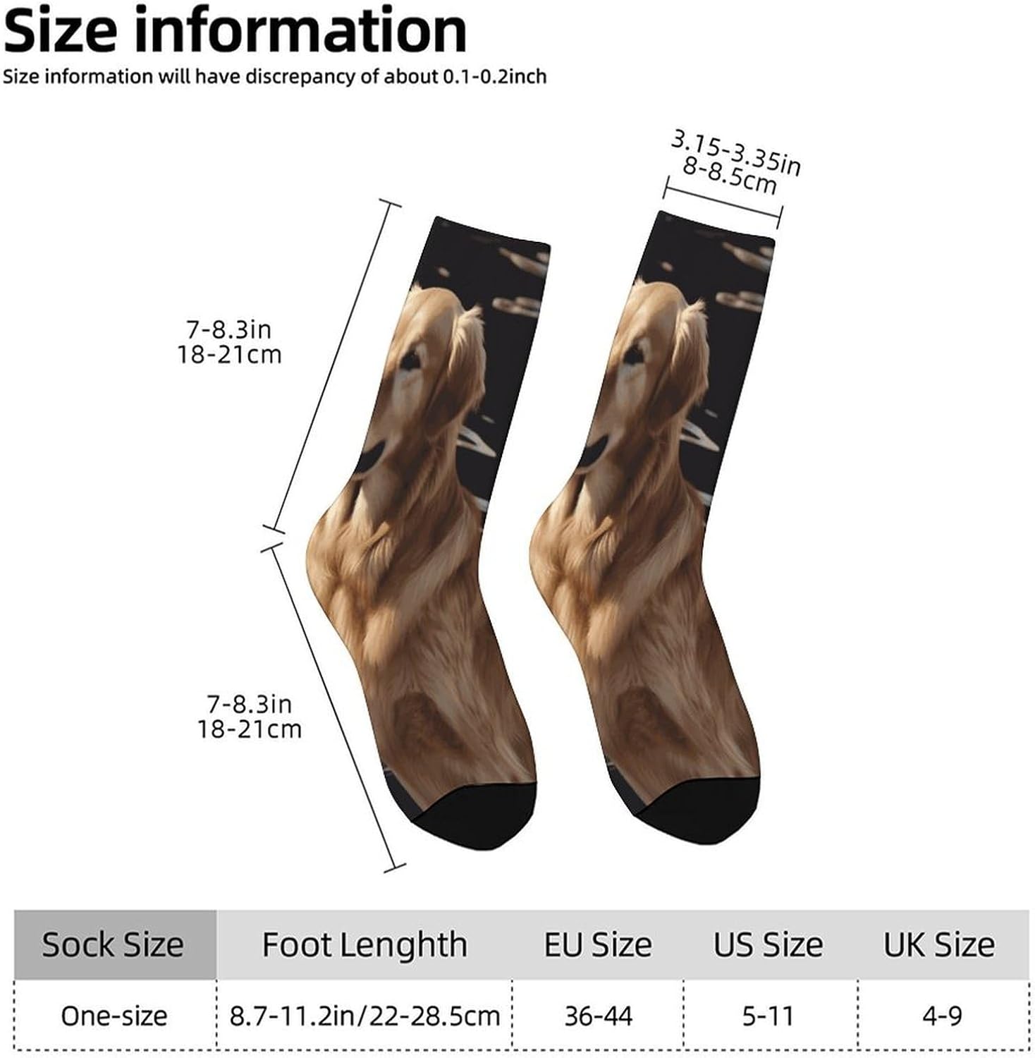 Golden Retrievers Crew Sock High Stocking Grippy Socks | Socks for Men & Women,Stockings-Long Thin Tube Sports, Breathable Soft Athletic for Nurses,Travel