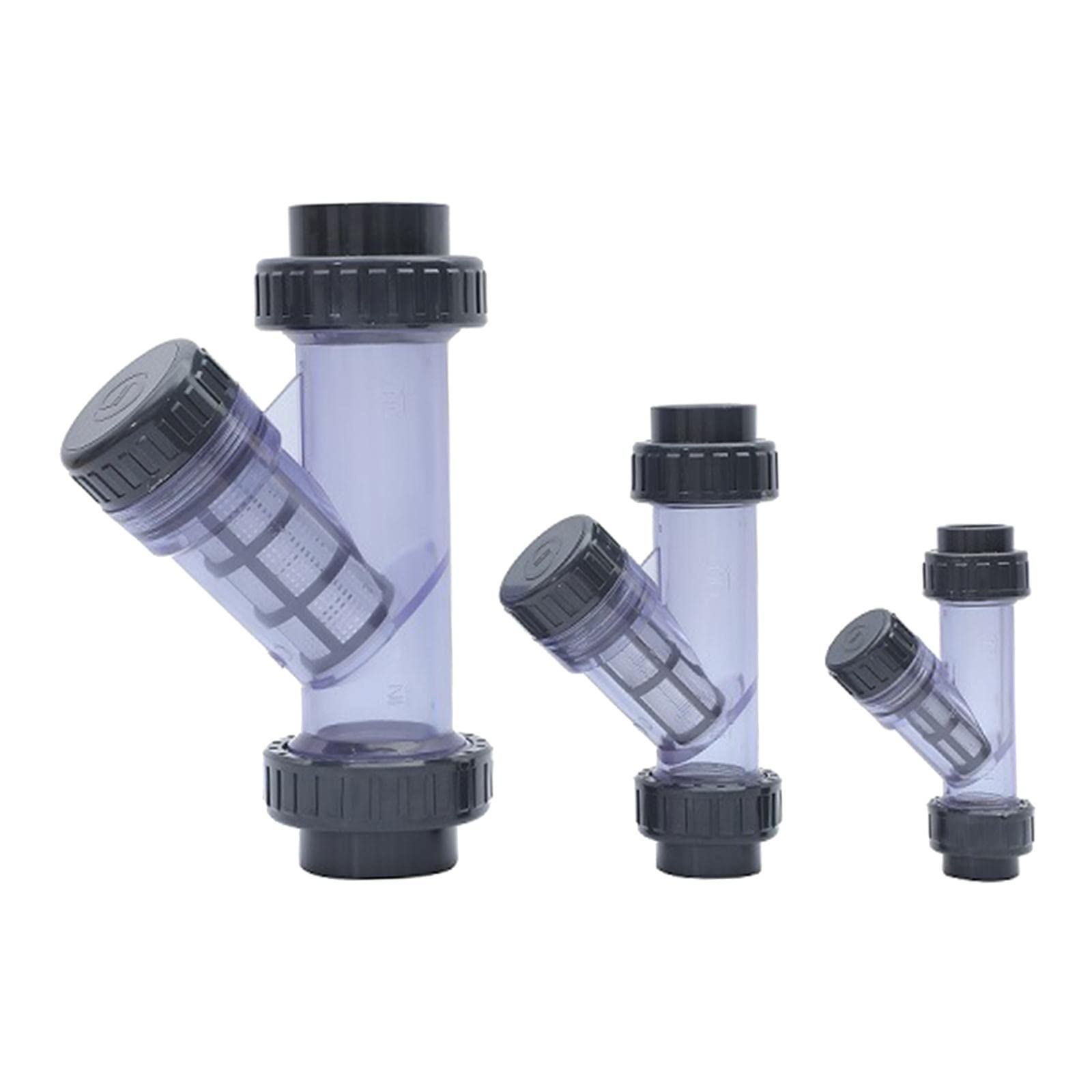 Y Filtre Strainer PVC Transparent pour Filtration d'eau Accessoire pour Tuyau Système Isolant Facile à Installer et Nettoyer Adapté à Irrigati, 32mm DN25