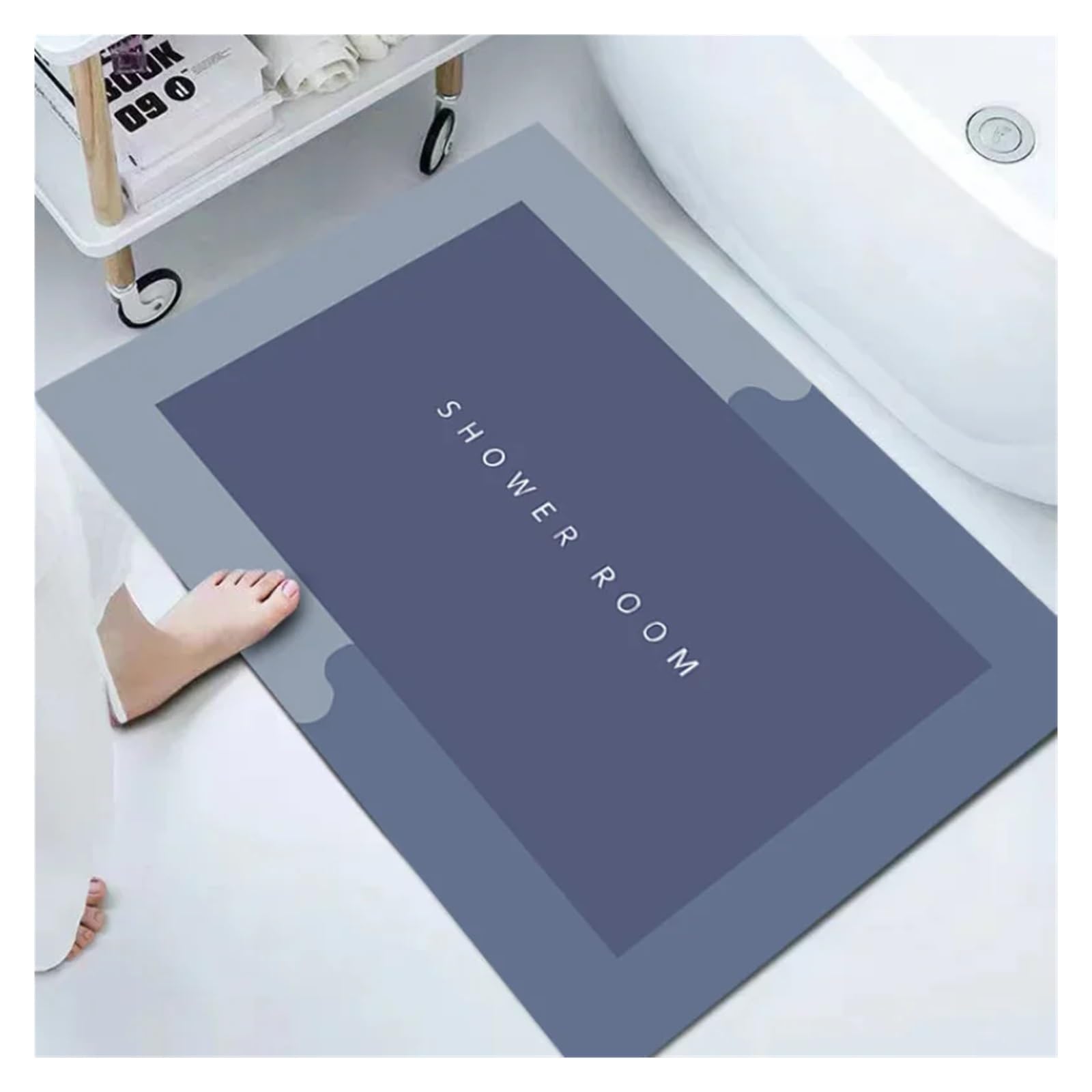 Alfombrilla De Baño Alfombrilla de baño súper Antideslizante, Absorbente, Antideslizante, for Inodoro, bañera, Alfombra for pies, Cocina, Sala de Estar, decoración del hogar(Grey-B,40X60CM)