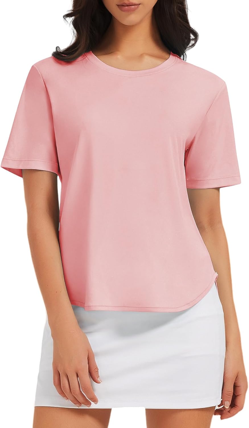 Hiverlay Workout Tops for Women UPF 50+ Short Sleeve Athletic Shirts with Side Slits