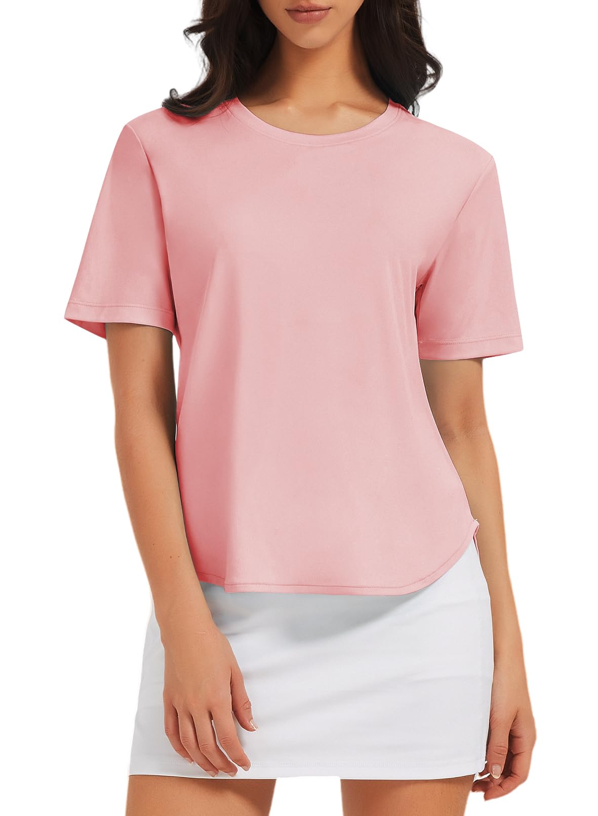 Hiverlay Workout Tops for Women UPF 50+ Short Sleeve Athletic Shirts with Side Slits