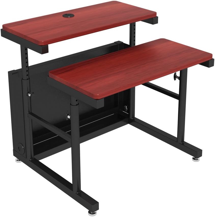 Computer Table Second Level Bracket Amazon.com: Split Level Adjustable Computer Table - Black Frame, Cherry ...