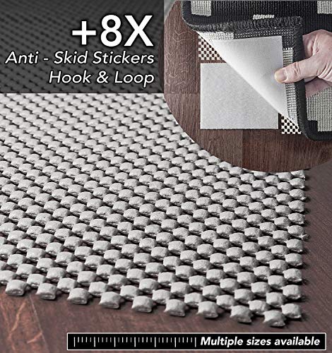 A2S-Grip Area Rug Pad Non Slip 2X Thickness: 9pcs System Rubber Rug Mat