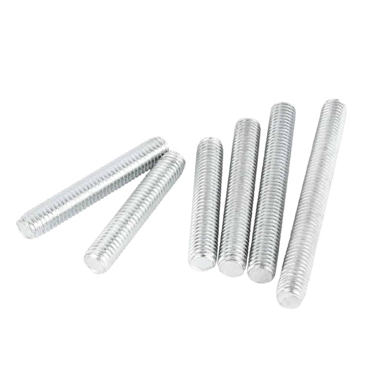 Double Ended Stud Screws Threaded Rod,Double-Ended Full Fully Metric Thread Rods Carbon Steel zinc Plated Bolt End(Silver M6 10pcs,80mm)