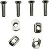 4 Set Hydrofoil Mounting T Nuts M8 Hydrofoil T Nuts Set Portable Detachable High Strength Manual Tool Durable for Paddle Board Spare Parts, Silver