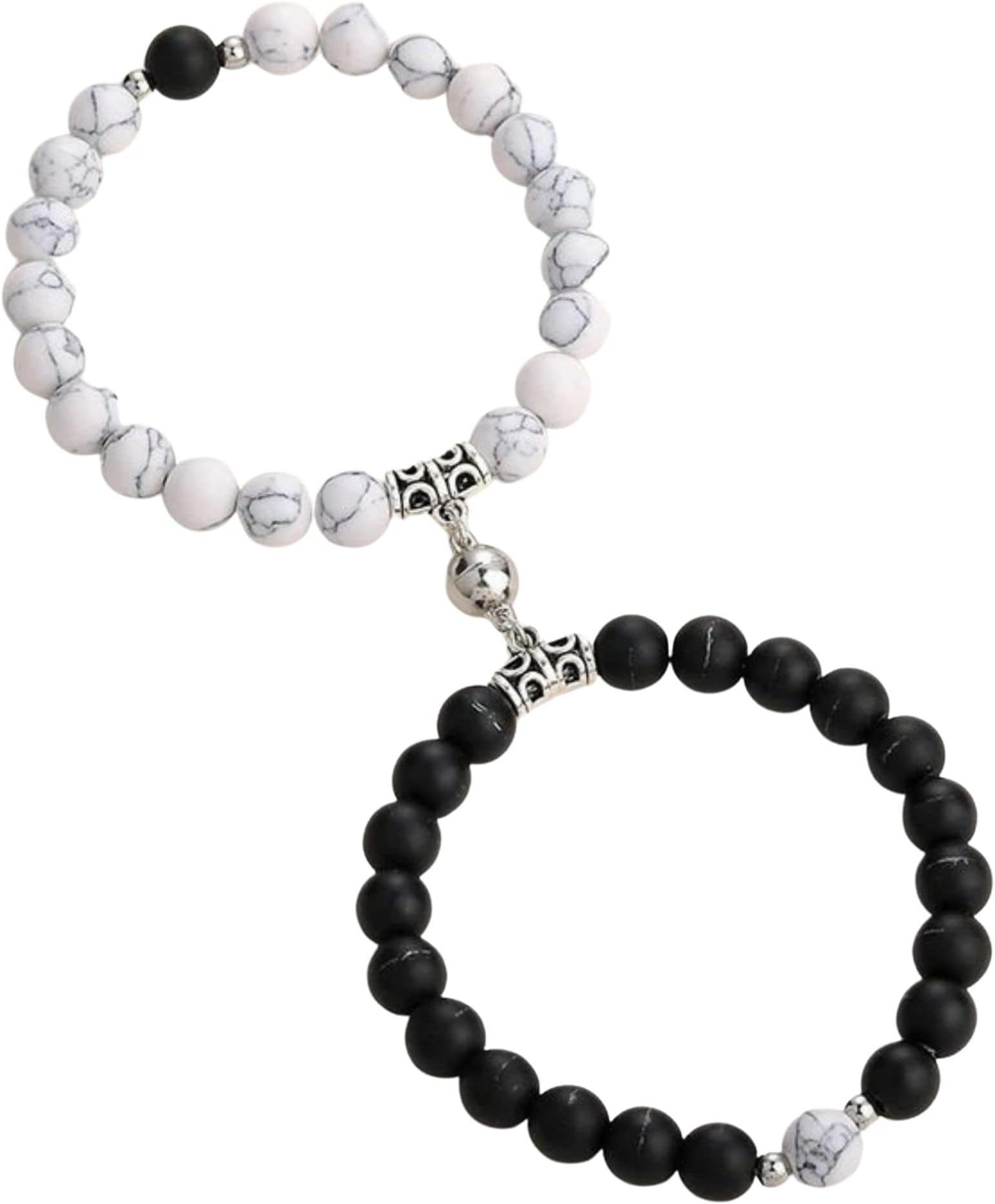 GenericDosti By Accessoo Friendship Day Special Couple bracelet for friends white and black bracelet with healing effects gift for best friend, girlfriend, lover, wife