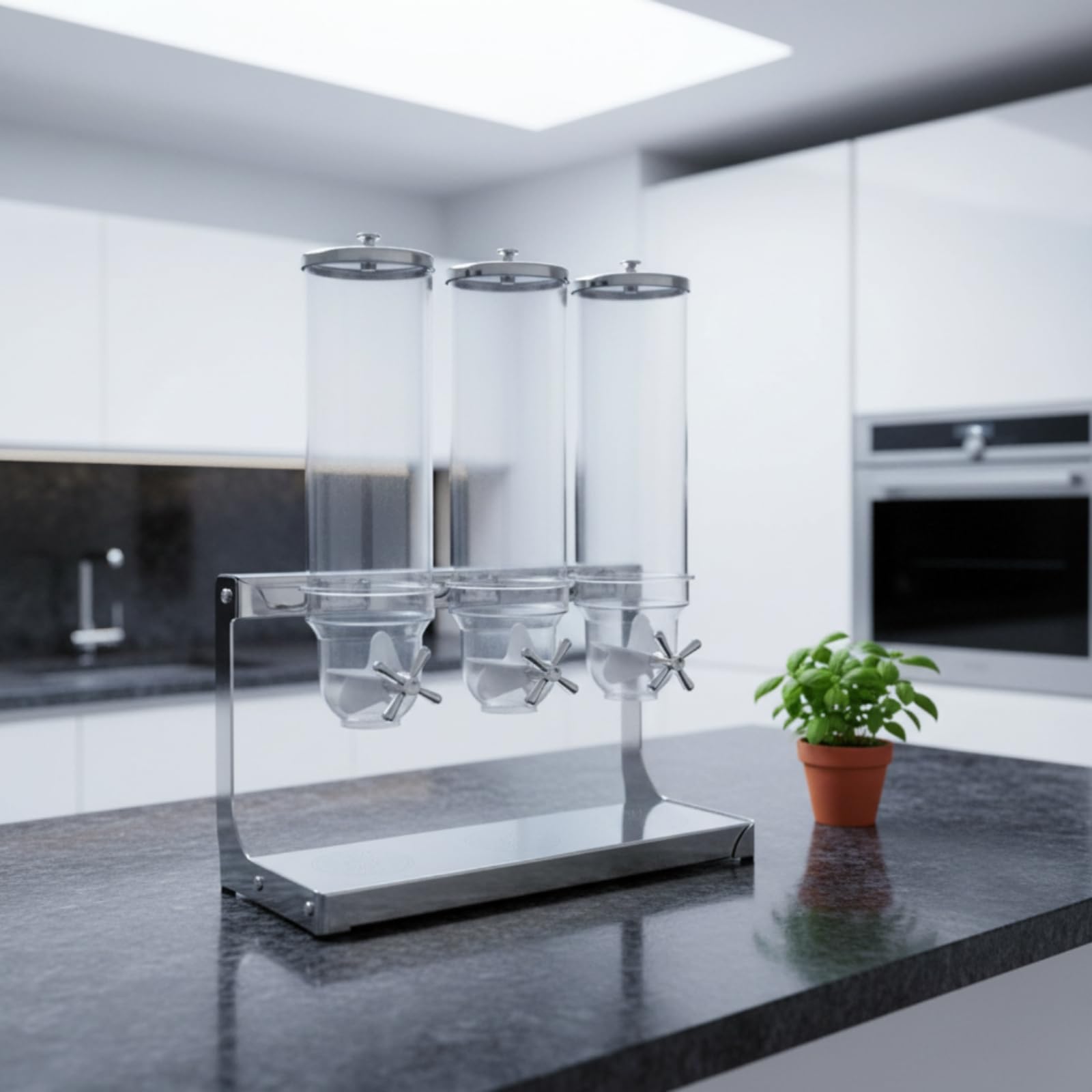 Máquina Dispensadora Cereales Tapa Sellada Dispensador Granos Cuerpo Transparente Dosificador Giratorio Grano para Bufé, Restaurante, Hotel