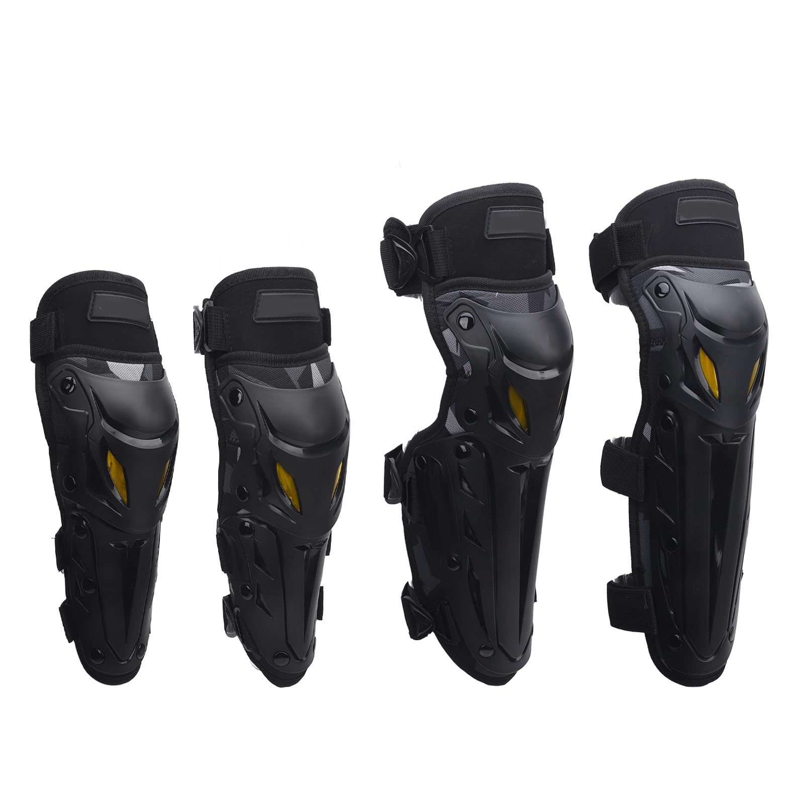 Cocoarm Motorrad Ellbogen Knie Schienbein Motocross Knie Ellbogenpolster Dirtbike Reitwächter mit Verstellbaren Trägern für ATV Elektrofahrrad Ski Skifahren (Tarnung)