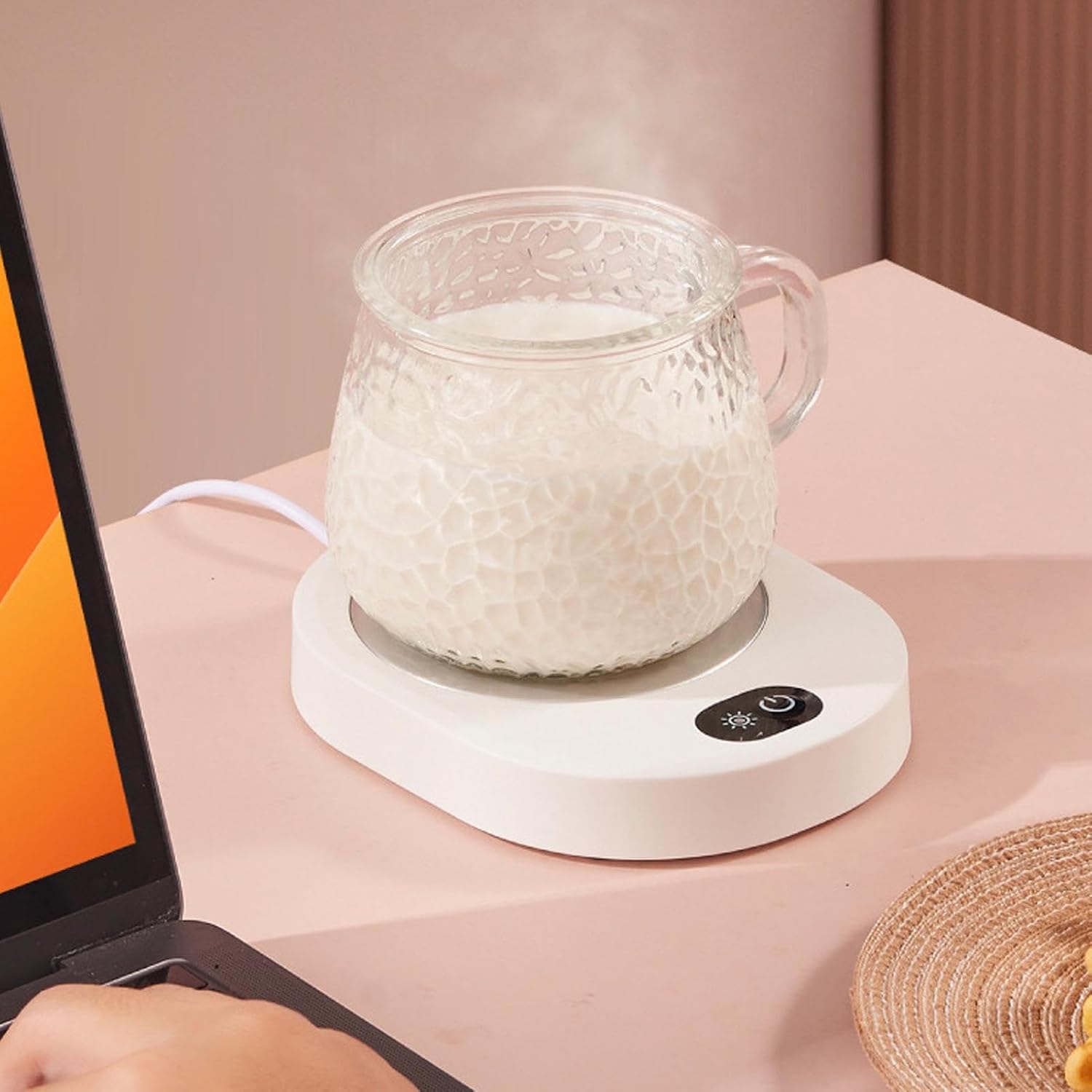 Coffee Mug Warmer - Non-Slip USB Powered Plate -Safety Thermostatic Control