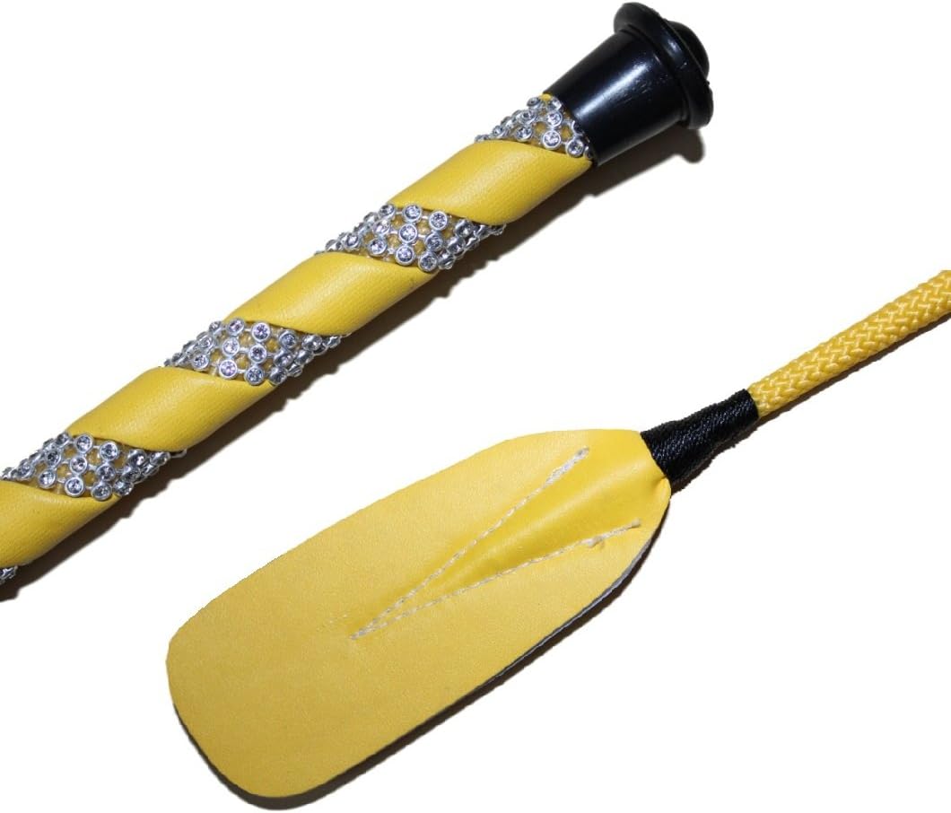 Jump Bat 18 Inch Riding Crop Horse and Rhinestone Decorated Handle Color Choice: Black, Blue, Green, Fuchsia, Pink, Purple, Red, or Yellow