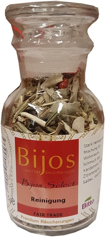 BiJos Select incense in a 60 ml little glass bottle. Cleaning FAIR TRADE – cleaning mixture for your home, jewellery, etc.