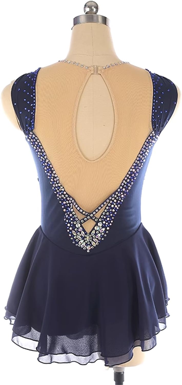 Girl Ice Skating Dress Elegant Sparkly Rhinestone Figure Skating Dress Ballet Dance Dress