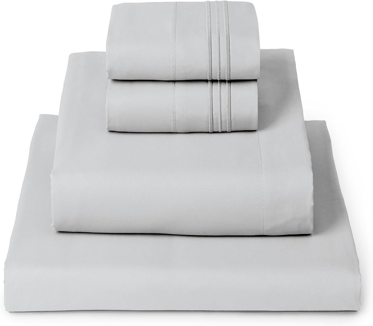 Iconic 4-Piece, Ultra Soft Sheet Set (Queen, Light Gray) | 10M+ Sleepers. Lab-tested: Sleeps Cool, Stays Bright, Strong, Smooth. Good Housekeeping Best Bedding, 7 yrs running.