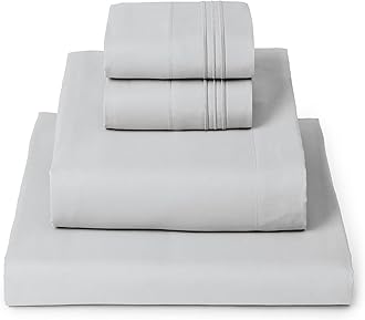Mellanni Brushed Microfiber 1800 Bedding Wrinkle, Fade, Stain Resistant Hypoallergenic Bed Sheet Set, Full Size , Light Grey -4 Piece