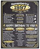 25th Birthday (Twenty-five, 25) - Remembering The Year 1997-11x14 Unframed Poster - Perfect Gift and...