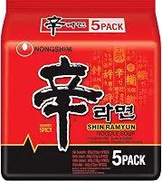 Kit Macarrão Oriental Lamen Shin Ramyun Carne e Legumes Nongshim 110g - 5 Pacotes