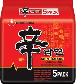 Kit Macarrão Oriental Lamen Shin Ramyun Carne e Legumes Nongshim 110g - 5 Pacotes