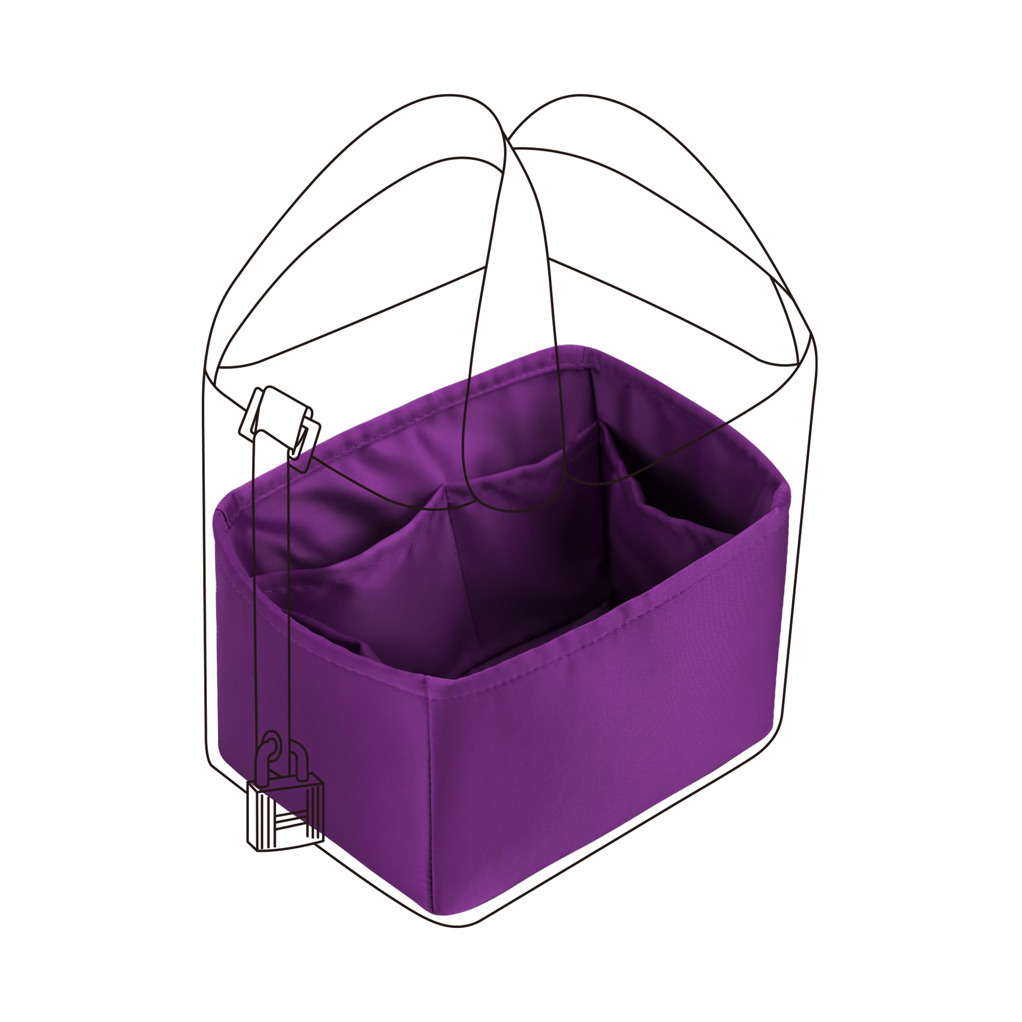 DGAZ Silk Handbag Organizer Fits picotin18/22Bags, Silky Smooth, Luxury Handbag Tote in Women Bag Shapers (Anemone, PC18)