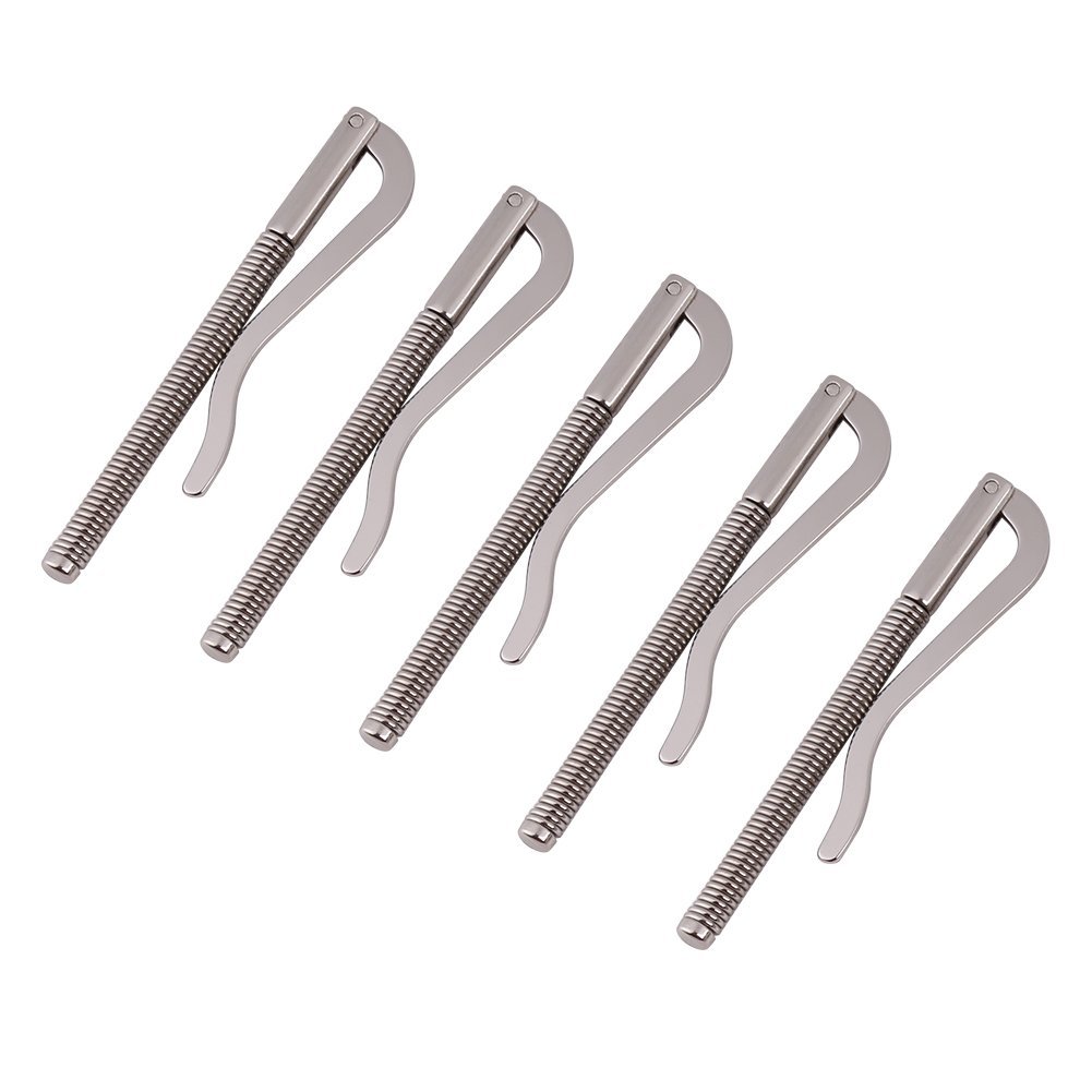 Hilitand 5 Pcs Spring Money Clip, Metal Money Spring Clip, DIY Tool for Bifold Leather Wallet Purse Credit Card Holder