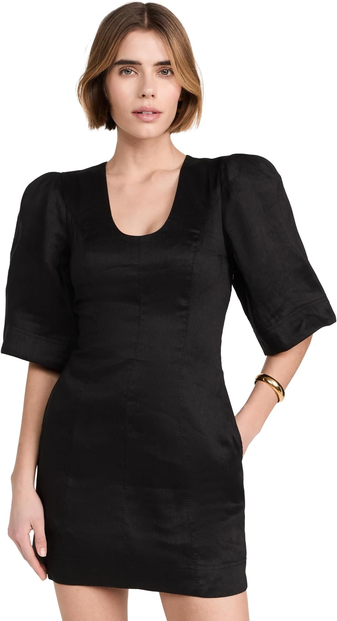 AjeWomen's Hunter Twisted Mini Dress, Black, 6