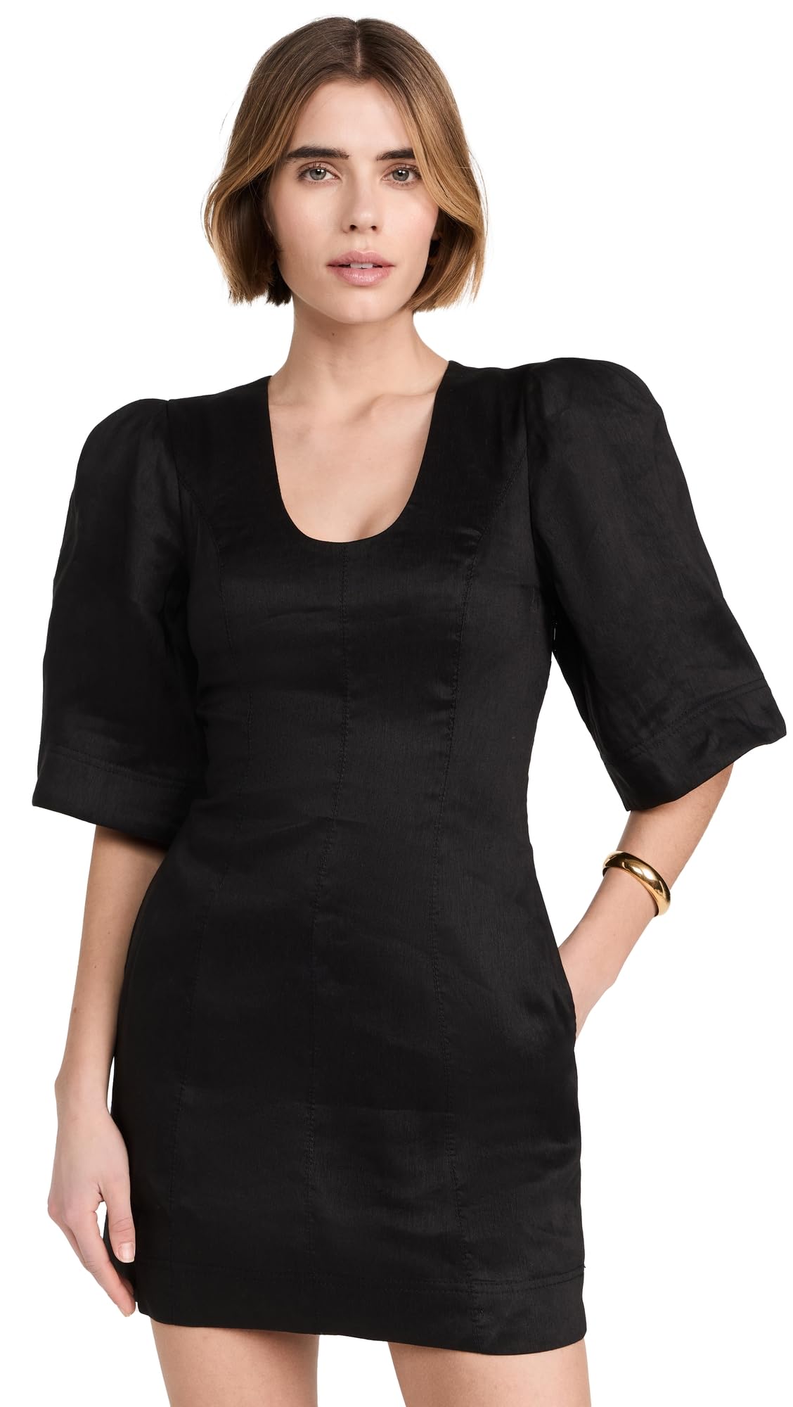 AjeWomen's Hunter Twisted Mini Dress, Black, 12