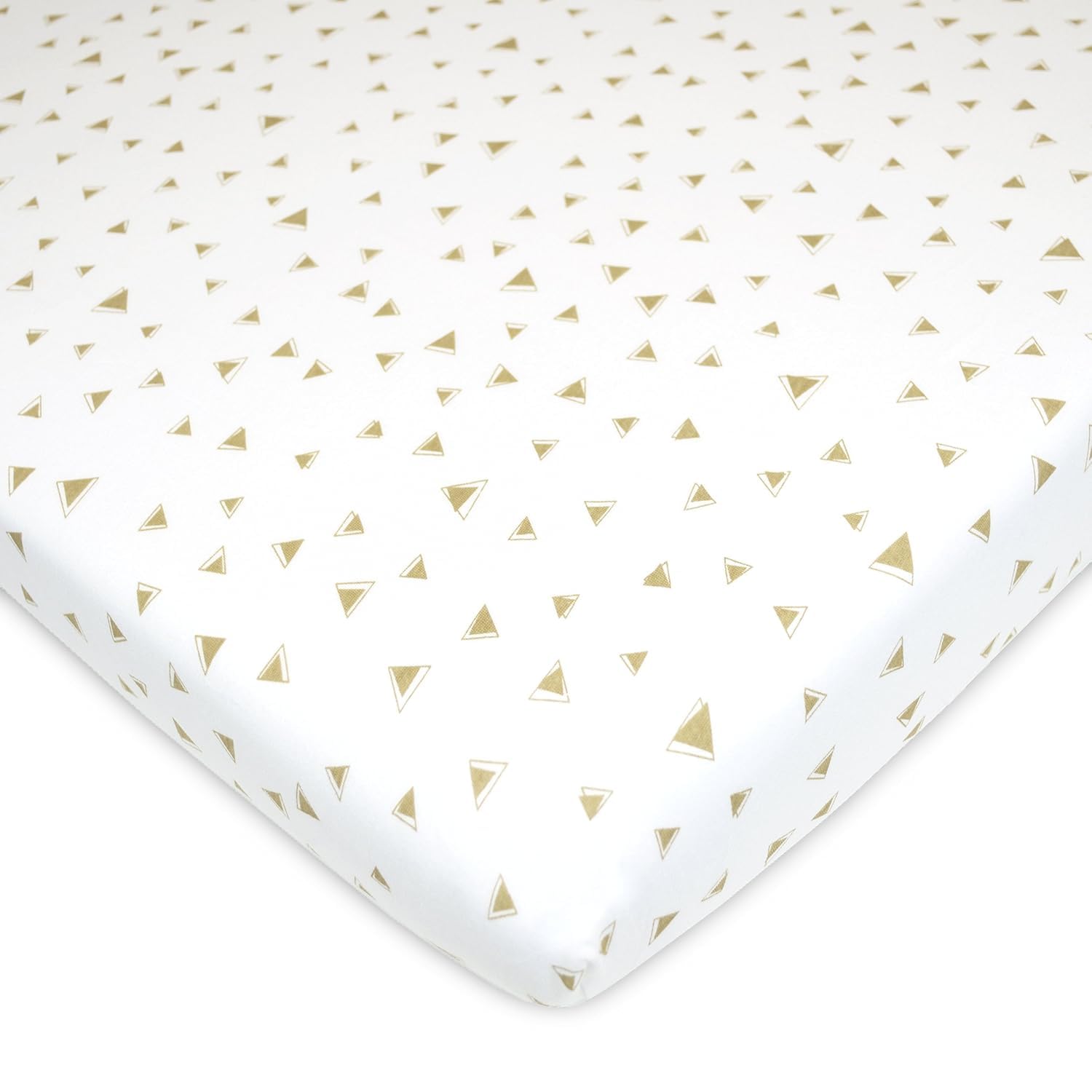 American Baby Company 100% Natural Cotton Fitted Pack and Play Sheet 39" x 27" - Soft &amp; Breathable Pack N Play Sheet for Playpen, Playard &amp; Mini Crib Mattress, Mocha Triangle, for Boys &amp; Girls