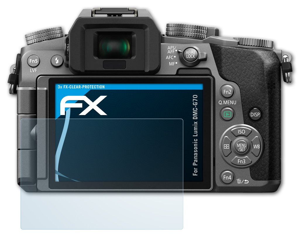 atFoliX Screen Protection Film compatible with Panasonic Lumix DMC-G70 Screen Protector, ultra-clear FX Protective Film (3X)