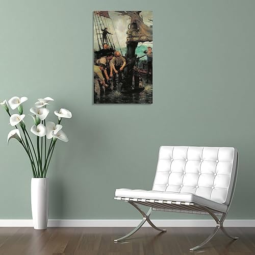 Miniatura 5 de All Hands to The Pumps by Henry Scott Tuke Wall Art Picture Painting Poster Canvas Print Posters Artworks Bedroom Living Room Decor