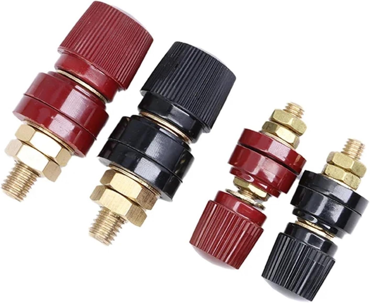 Power Distribution Block 20pairs Wire Binding Post Thread Screw Black+Red Set Weld Inverter Clamp Power Supply Splice Connect Battery Terminal for Auto Boat Marine Solar(M10 Set)