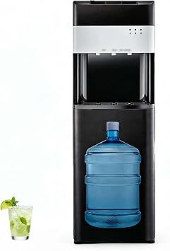 No Lift Water Dispenser Bottom Loading, Hot And Cold Water Cooler With Child Safety Lock, 500w Fast Heating Up To 203 F, 3 Temperature Settings, Freestanding Unit For Home Office