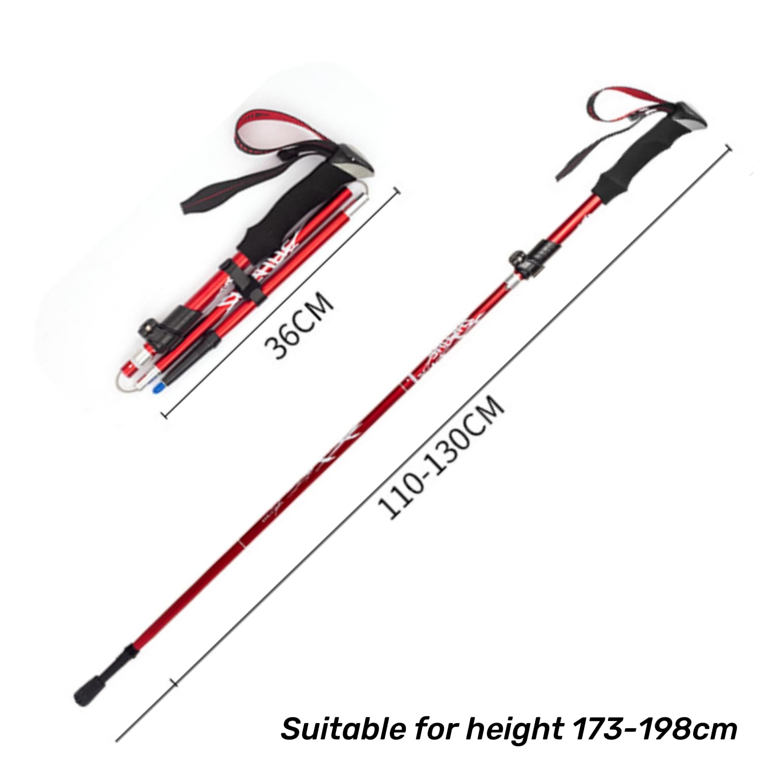 Bastoni da Trekking,2PCS Bastoni Trekking Pieghevoli,Bastoncini Trekking Pieghevoli Nordic Walking,Bastoncini Trekking in Carbonio o Alluminio,Regolabili da 110 a 130 cm