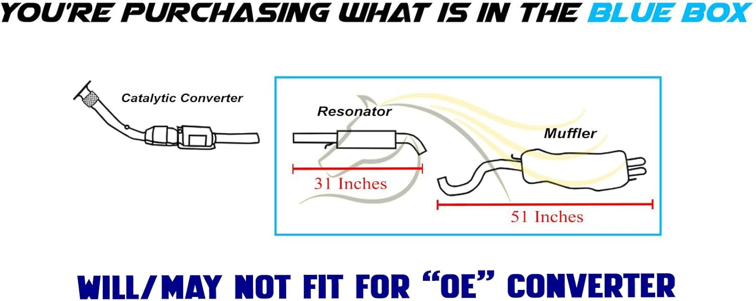 Northeastern Exhaust | Stainless Steel Resonator Pipe and Muffler Exhaust System Kit Compatible for 1999-2005 Volkswagen Golf 2.8L | Free Sleeves and Hanger Included