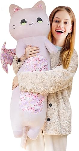 Vista 42 de ELAINREN Juguete de peluche de murciélago morado loco para Halloween, almohada suave de dibujos animados, muñecos de peluche peludos para 02