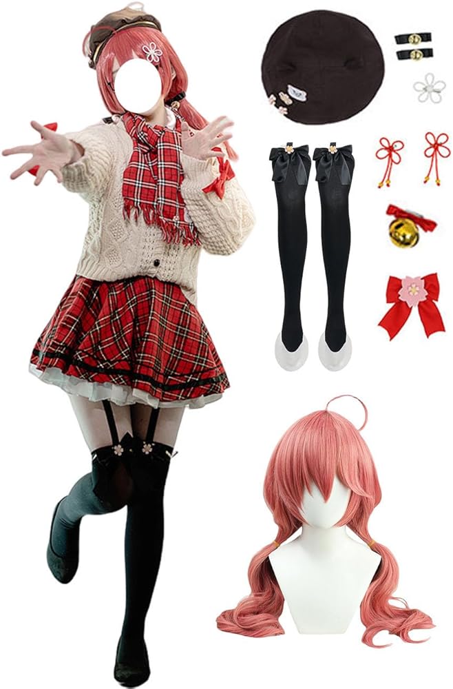 Amazon.co.jp: [HAOJEE] さくらみこコスプレ衣装 桜巫女 私服