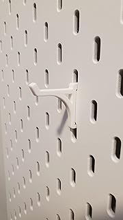 'Just Hanging' Hooks, Compatible with IKEA SKADIS Pegboard | Display SKADIS Accessory (White, Platform Hook)
