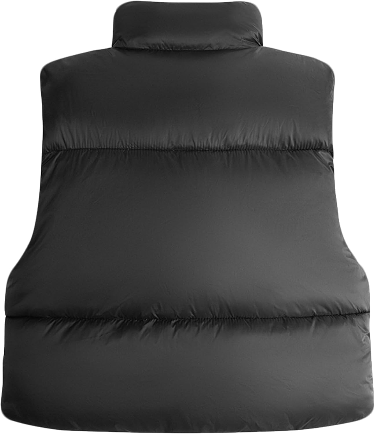 solomate Womens Cropped Puffer Vest Lightweight Quilted Sleeveless Stand Collar Zip-Up Padded Short Vest - Image 8