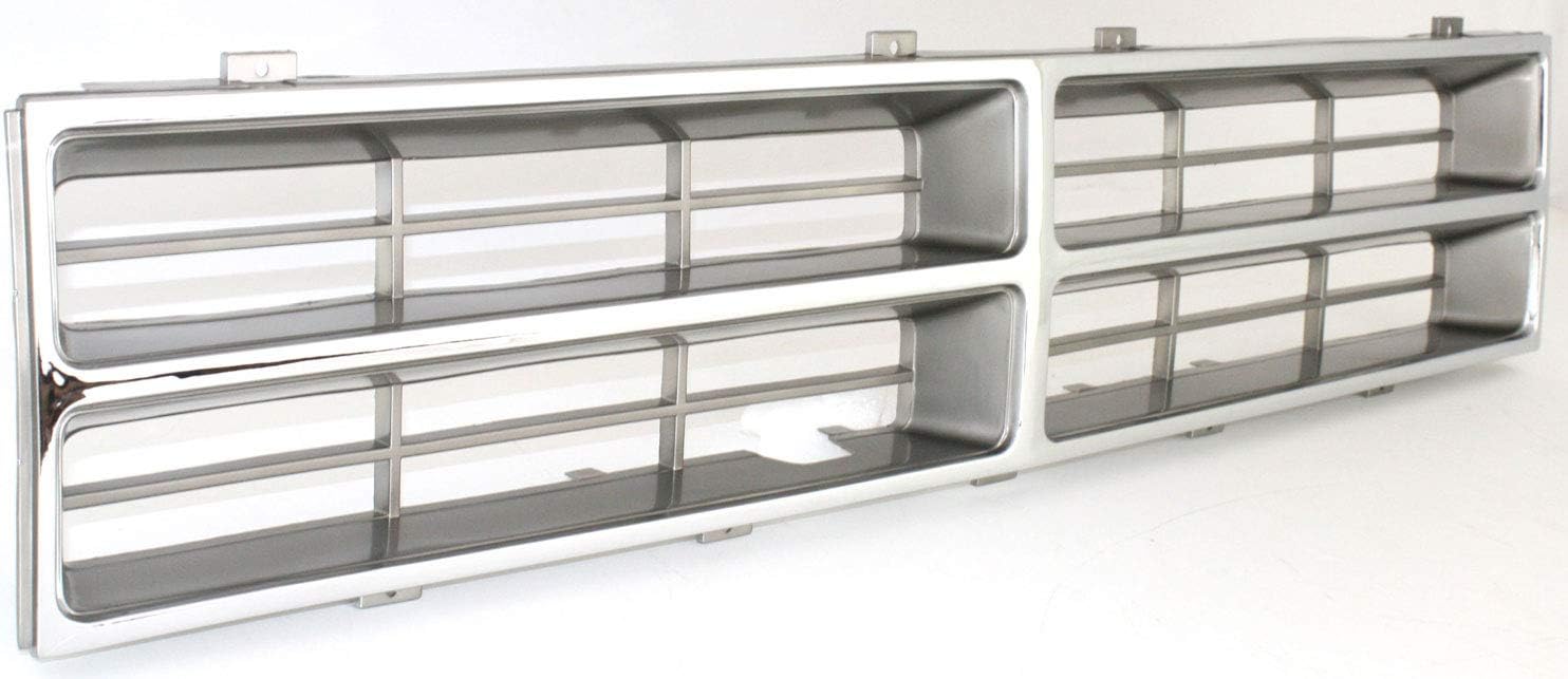 Garage-Pro Grille Insert Compatible with 1986-1990 Dodge D150 / D250 / D350 / W150 / W250 / W350 Chrome Plastic
