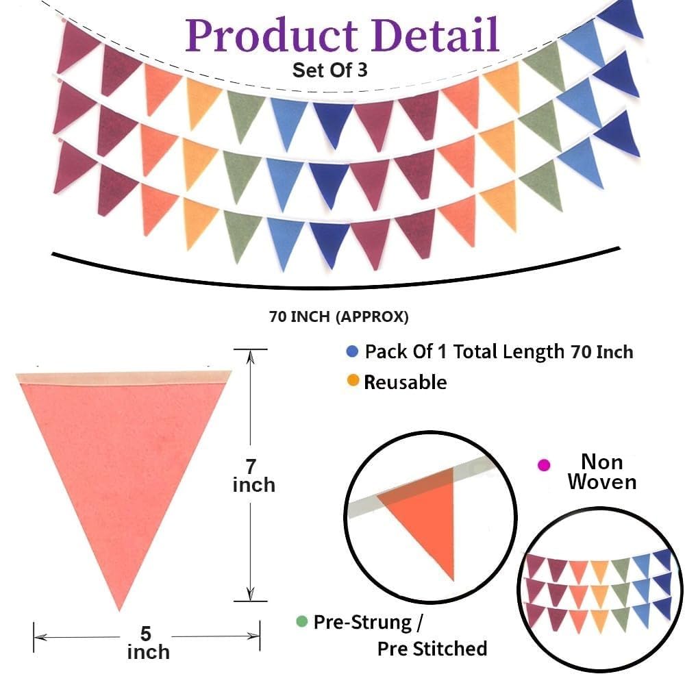 Rainbow Flag Bunting - Birthday Party Decorations -2 Rainbow Flag Bunting - Birthday Party Decorations -2
