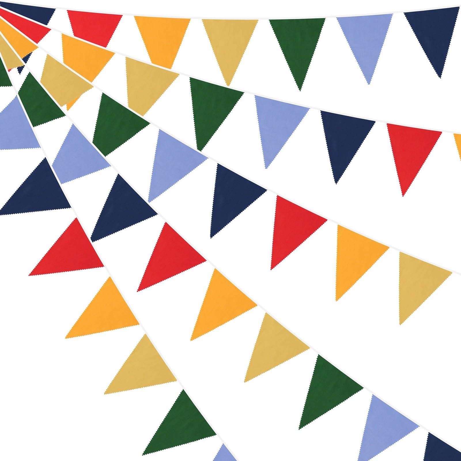 Striscioni Triangolari In Tessuto, 20 M, Nero, Bianco E Blu, 52